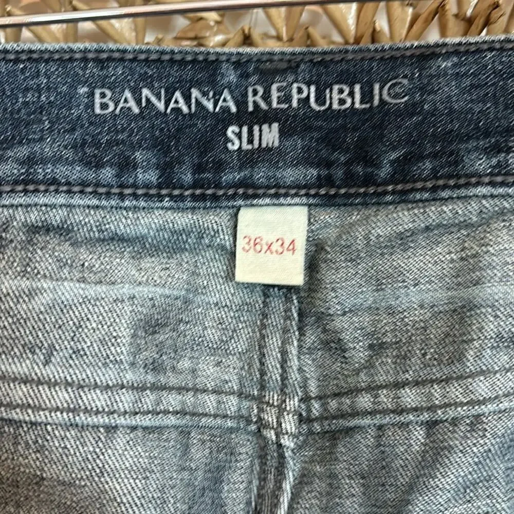 Banana Republic slim men’s distressed denim jeans size 36x34